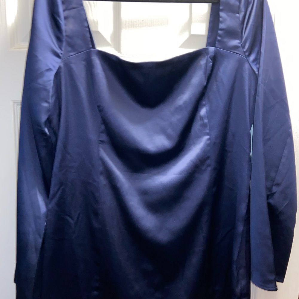 Wild Fable Shimmering Blue Satin Fabric